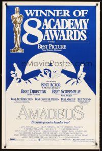 2z048 AMADEUS 1sh '84 Milos Foreman, Mozart biography, winner of 8 Academy Awards!