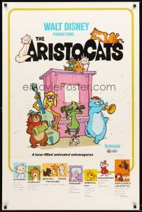 2z065 ARISTOCATS 1sh R80 Walt Disney feline jazz musical cartoon, great colorful image!