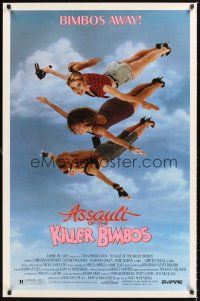 2z068 ASSAULT OF THE KILLER BIMBOS 1sh '88 Anita Rosenberg, bimbos away, great wacky image!