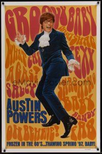 2z070 AUSTIN POWERS: INT'L MAN OF MYSTERY teaser 1sh '97 Mike Myers is frozen in the 60s!