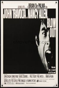 2z104 BLOW OUT 1sh '81 John Travolta, Brian De Palma, murder has a sound all of its own!