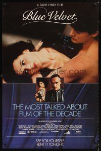 2z108 BLUE VELVET video 1sh '86 directed by David Lynch, sexy Isabella Rossellini, Kyle McLachlan!