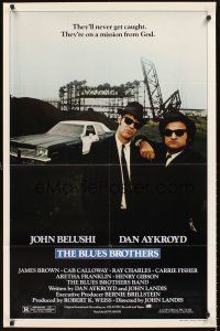 2z109 BLUES BROTHERS 1sh '80 John Belushi & Dan Aykroyd are on a mission from God!