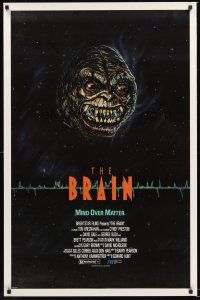 2z119 BRAIN video 1sh '88 Ed Hunt, Winterbauer artwork of gross monster, mind over matter!