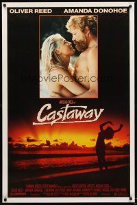 2z142 CASTAWAY 1sh '87 Nicolas Roeg directed, Oliver Reed embraces sexy naked Amanda Donohoe!