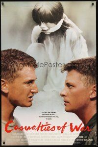 2z143 CASUALTIES OF WAR int'l 1sh '89 Michael J. Fox argues with Sean Penn!