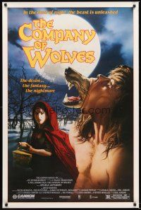 2z163 COMPANY OF WOLVES 1sh '85 Neil Jordan, Sarah Patterson, wild werewolf art by Watts!