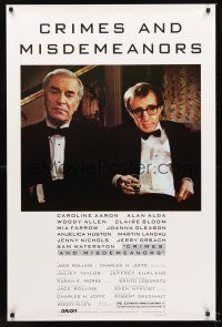 2z177 CRIMES & MISDEMEANORS style B 1sh '89 Woody Allen directs & stars w/Martin Landau!