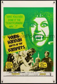 2z183 CRYPT OF THE LIVING DEAD 1sh '73 Young Hannah Queen of the Vampires, the Transylvanian way!