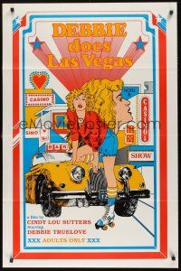 2z195 DEBBIE DOES LAS VEGAS 1sh '82 Debbie Truelove, wonderful sexy gambling casino artwork!