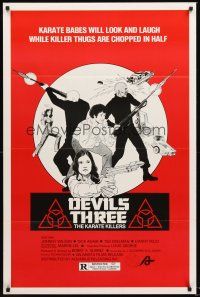 2z207 DEVILS THREE: THE KARATE KILLERS 1sh '80 Marrie Lee as Cleopatra Wong the karate queen!