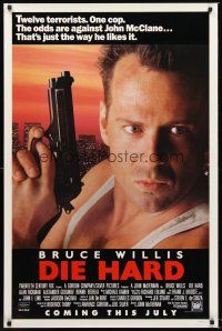 2z209 DIE HARD advance 1sh '88 cop Bruce Willis is up against twelve terrorists, crime classic!