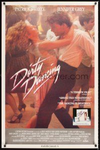 2z211 DIRTY DANCING video 1sh '87 great different image of Patrick Swayze & Jennifer Grey dancing!