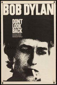 2z215 DON'T LOOK BACK 1sh '67 D.A. Pennebaker, super c/u of Bob Dylan with cigarette in mouth!
