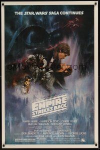 2z237 EMPIRE STRIKES BACK 1sh '80 George Lucas sci-fi classic, cool GWTW art by Roger Kastel!
