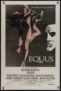 2z244 EQUUS 1sh '77 Richard Burton, Peter Firth, really cool artwork by Bob Peak!