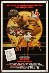2z300 GAME OF DEATH 1sh '79 Bruce Lee, cool Bob Gleason martial arts artwork!