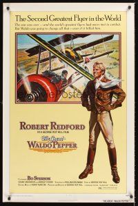 2z327 GREAT WALDO PEPPER 1sh '75 George Roy Hill, Robert Redford, Susan Sarandon, aviation art!