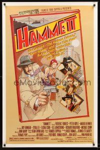 2z335 HAMMETT 1sh '82 Wim Wenders directed, Frederic Forrest, really cool detective artwork!