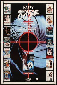 2z337 HAPPY ANNIVERSARY 007 TV 1sh '87 25 years of James Bond, cool image of all 007 posters!