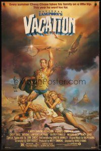 2z541 NATIONAL LAMPOON'S VACATION 1sh '83 sexy exaggerated art of Chevy Chase by Boris Vallejo!