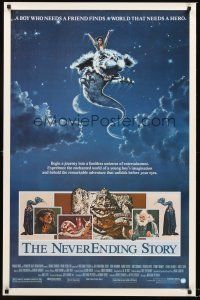 2z552 NEVERENDING STORY 1sh '84 Wolfgang Petersen, great fantasy art by Ezra Tucker!