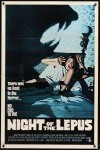 2z553 NIGHT OF THE LEPUS int'l 1sh '72 cool shadowy monster, there was no limit to the horror!