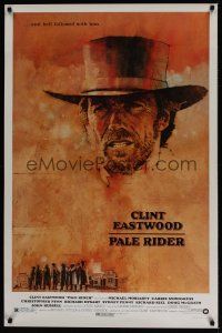 2z581 PALE RIDER 1sh '85 great artwork of cowboy Clint Eastwood by C. Michael Dudash!
