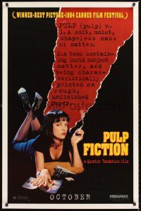 2z607 PULP FICTION dictionary style teaser 1sh '94 Quentin Tarantino, image of sexy Uma Thurman!