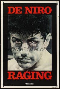 2z615 RAGING BULL teaser 1sh '80 Martin Scorsese, classic close up boxing image of Robert De Niro!