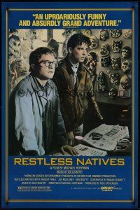 2z636 RESTLESS NATIVES 1sh '86 cool image of cast w/wall of masks!