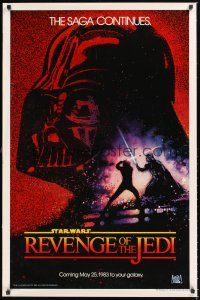 2z641 RETURN OF THE JEDI teaser 1sh '83 Lucas classic, Struzan art, Revenge of the Jedi!
