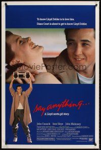 2z683 SAY ANYTHING 1sh '89 image of John Cusack holding boombox, Ione Skye, Cameron Crowe!