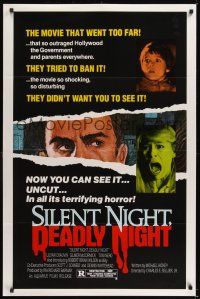 2z703 SILENT NIGHT, DEADLY NIGHT 1sh '84 the movie that went too far, now you can see it uncut!