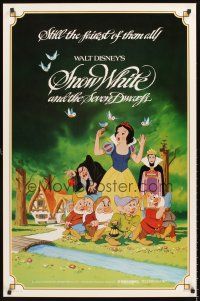 2z713 SNOW WHITE & THE SEVEN DWARFS 1sh R83 Walt Disney animated cartoon fantasy classic!