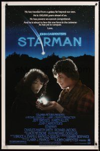 2z740 STARMAN 1sh '84 John Carpenter, close-up of alien Jeff Bridges & Karen Allen!
