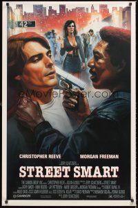 2z748 STREET SMART 1sh '87 Christopher Reeve, Kathy Baker, pimp Morgan Freeman!