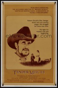 2z773 TENDER MERCIES 1sh '83 Bruce Beresford, great close-up portrait of Best Actor Robert Duvall!