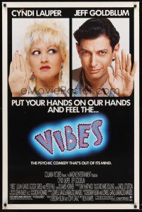 2z817 VIBES 1sh '88 great portraits of Cyndi Lauper & Jeff Goldblum, feel the vibes!