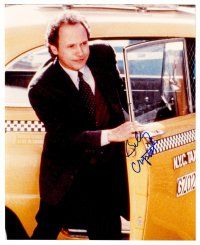 3a309 BILLY CRYSTAL signed color 8x10 REPRO still '02 full-length getting out of New York taxi cab!
