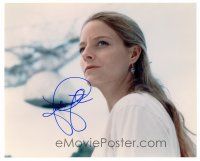 3a323 JODIE FOSTER signed color 8x10 REPRO still '00s head & shoulders close up with long hair!
