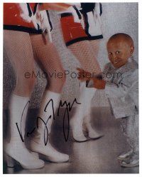 3a351 VERNE TROYER signed color 8x10 REPRO still '00s great c/u as Mini Me by sexy girls' legs!