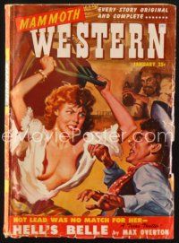 3a129 MAMMOTH WESTERN magazine January 1949 sexy art of scene from Hell's Belle by Arnold Kohn!