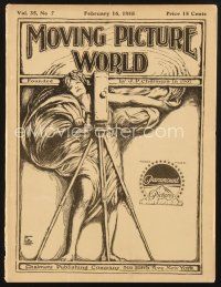 3a088 MOVING PICTURE WORLD exhibitor magazine February 16, 1918 Fatty Arbuckle, Douglas Fairbanks!