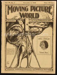 3a090 MOVING PICTURE WORLD exhibitor magazine November 2, 1918 Burton Rice art of Leah Baird!