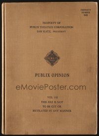 3a010 PUBLIX THEATRES PUBLIX OPINION vol I-II trade newspaper bound volume '27-29 Paramount movies!