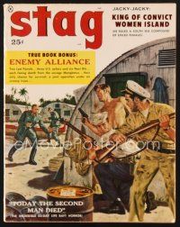 3a141 STAG magazine April 1959 King of Convict Women Island, 83-day life raft horror story!