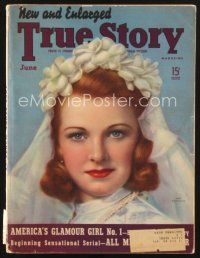 3a148 TRUE STORY magazine June 1939 art of pretty bride Hope Whitehouse by George Larkin!