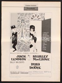 3a290 IRMA LA DOUCE pressbook '63 Billy Wilder, great art of Shirley MacLaine & Jack Lemmon!