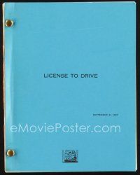 3a178 LICENSE TO DRIVE revised third draft script September 21, 1987, screenplay by Neil Tolkin!